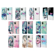 OFFICIAL HATSUNE MIKU GRAPHICS LEATHER BOOK WALLET CASE FOR APPLE iPHONE PHONES