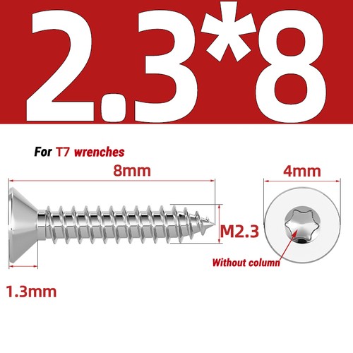 2mm 2.3mm 2.6mm 3mm ~ 6mm Torx Countersunk Fully Threaded Chipboard Wood Screws - Picture 30 of 100