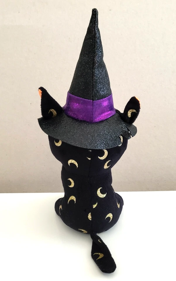 Ty Halloween Pandora Witch Cat Plush Toy Beanie Boos 9" Black Purple Orange Gold - image 4 of 4