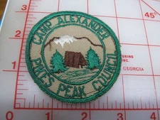 Pikes Peak Council collectible Camp Alexander cut edge green border patch (r12)