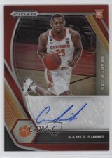 2021-22 Panini Prizm Draft Picks Red 143/199 Aamir Simms #DP-ASI Auto 1bj7