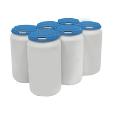 PAKTECH POWDER BLUE 1/2 Case 6-Pak Plastic Can Carrier, 255 Pcs -Std Sz 202 -260