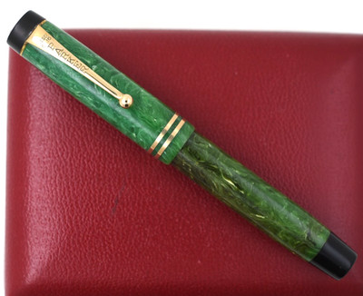 1930 Parker Duofold Streamlined Jr. Fountain Pen Jade Green WORKING