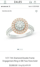 Gorgeous 1CT.T.W. Diamond DOUBLE Halo Ring In 10KT White Gold & Rose Gold Halo