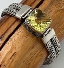Vtg Suarti Bali Sterling Citrine Double Byzantine Link Bracelet 7.75 In 46 Grams — photo 3