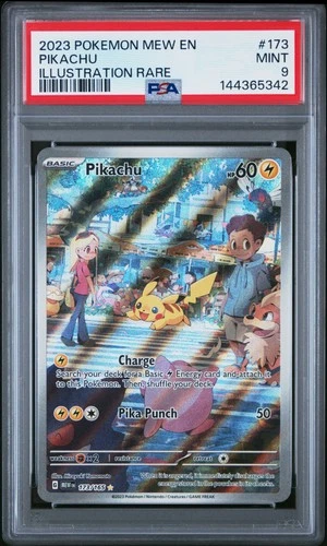 2023 POKEMON MEW EN-151 ILLUSTRATION RARE #173 PIKACHU PSA 9