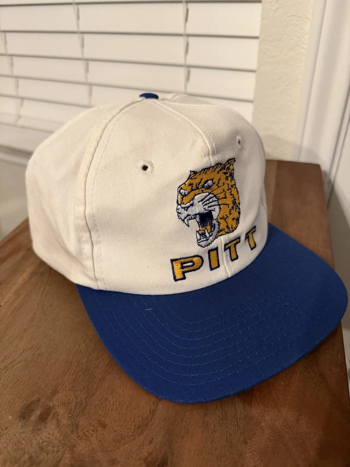 Vintage Pitt Panthers Pittsburgh Retro Logo Twins Brand Snapback Hat CAP - Image 2 of 4