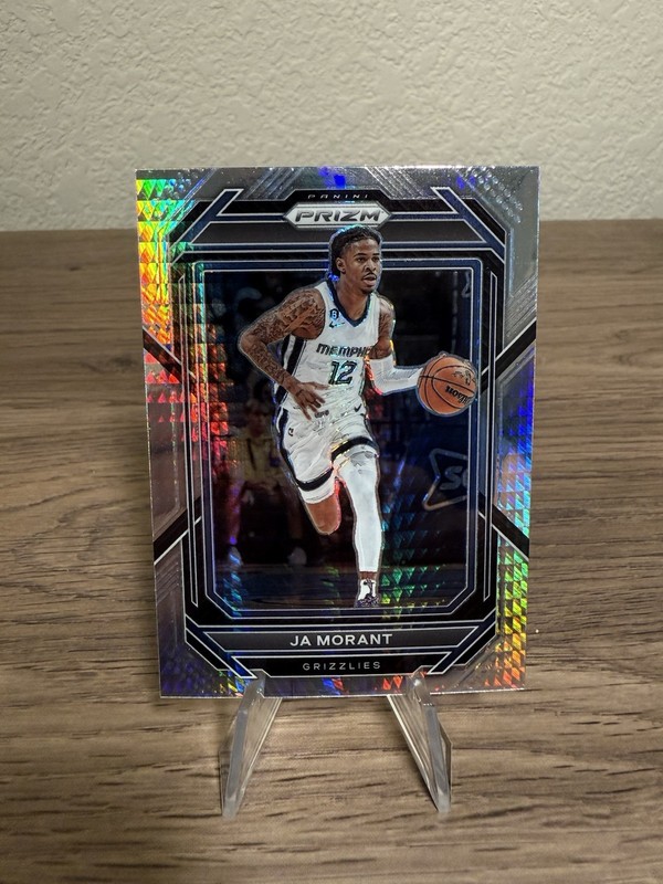 2022-23 Panini Prizm Ja Morant Hyper Silver Prizm No. 200 Memphis Grizzlies