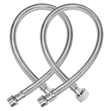 2pcs Faucet Supply Line Connector G1/2 Female x G1/2 Male 20" Long SUS304 Hose