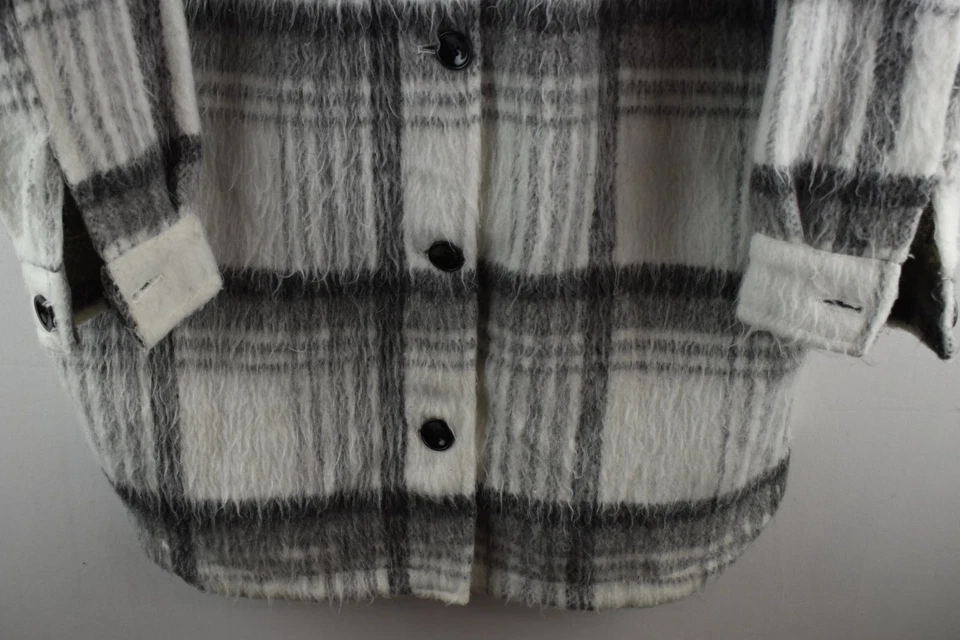 NEW LOOK Grey Overshirt coat size Uk 10 Womens Checked Casual Outdoors Outerwear - Image 3 of 4