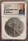2021 $1 American Silver Eagle NGC T-1 MS70 Hand Signed-Jon Cameron Free S&H PQ