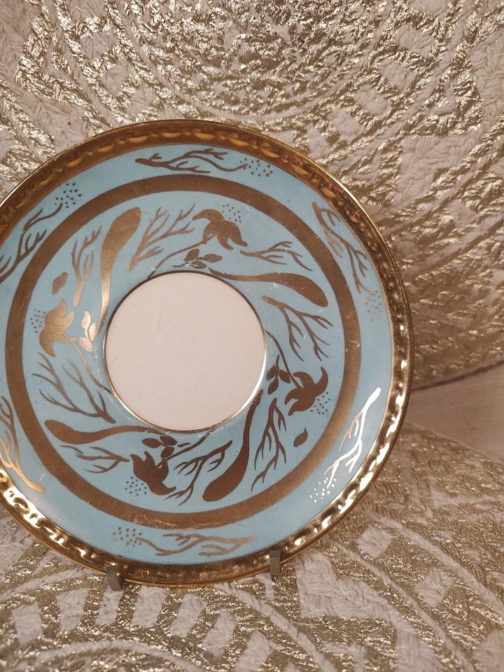 "Platillo Vantage Royal Worcester Embajada Inglaterra 5 5/8"" - Marca DORADA Trasera" Foto 3 de 4