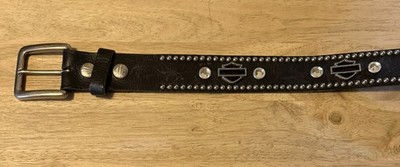 HARLEY DAVIDSON Belt Size 34 Black Studded Motorcycle Western