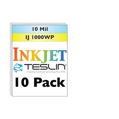 Brainstorm ID iJ1000WP-10Pack Inkjet Teslin Synthetic Paper - 10 Sheets