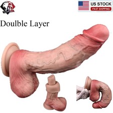 Silicone Suction Cup Dildo Realistic Dong Thick Big Penis Anal G-spot Sex Toy