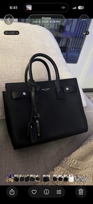 Saint Laurent Sac de Jour Silver Hardware Shoulder Bag Nano Black Leather