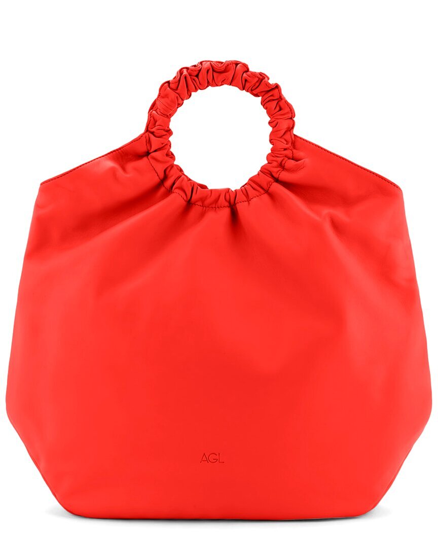 Женская кожаная сумка Agl Gretty оранжевого цвета 45390₽