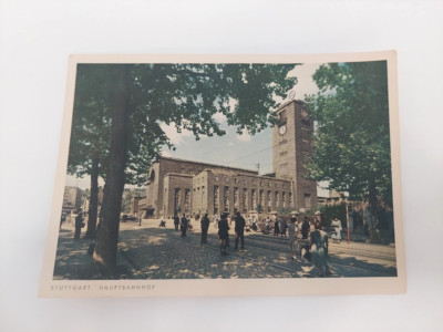 Vintage Postcard Stuttgart Hauptbahnhof Central Station