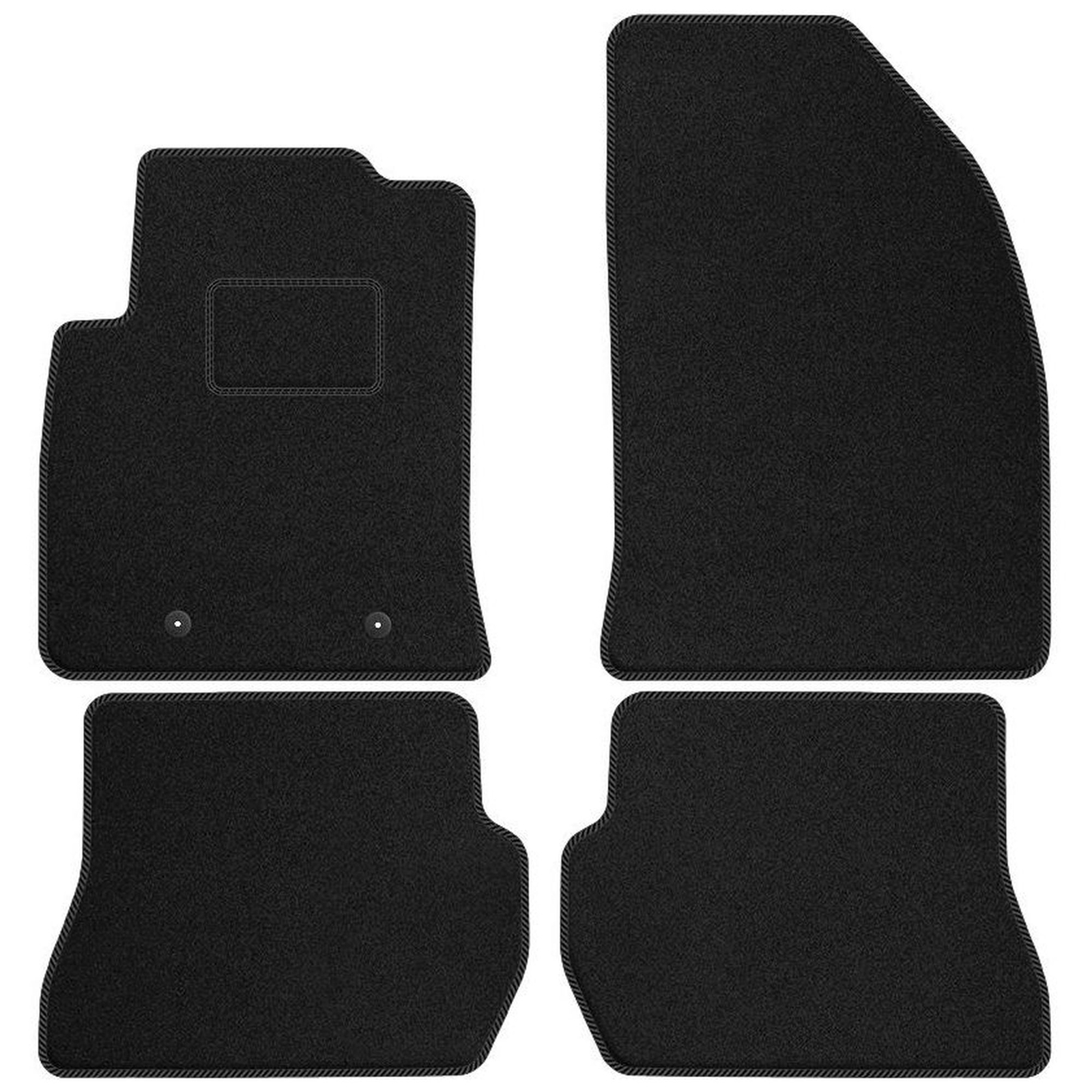 Tapis en velours noir antidérapant pour habitacle Ford Fusion après restylage FO05-2