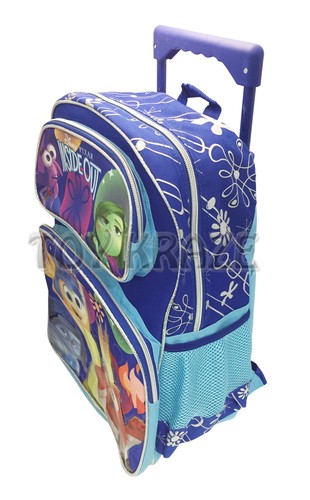 INSIDE OUT ROLLING BACKPACK! BLUE LARGE BOYS ROLLER SCHOOL 16" NWT - Picture 2 of 3