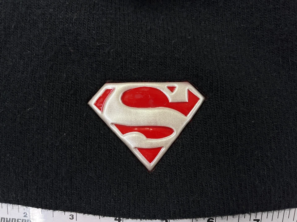 Superman DC Comics Beanie Toque Youth Black Knit Hero Acrylic Polyester Blend - Image 2 of 4