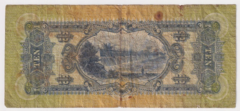 Australia 10 Shillings 1/2 Sovereign 1913-18 P-3b Circulated Note      RARE   - Image 2 of 2