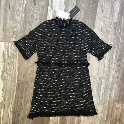 Zara Womens Dress Size M Black Twill Fringe Hem Round Neck NEW Classic A Line | eBay Zara Womens Dress Size M Black Twill Fringe Hem Round Neck NEW Classic A Line | eBay