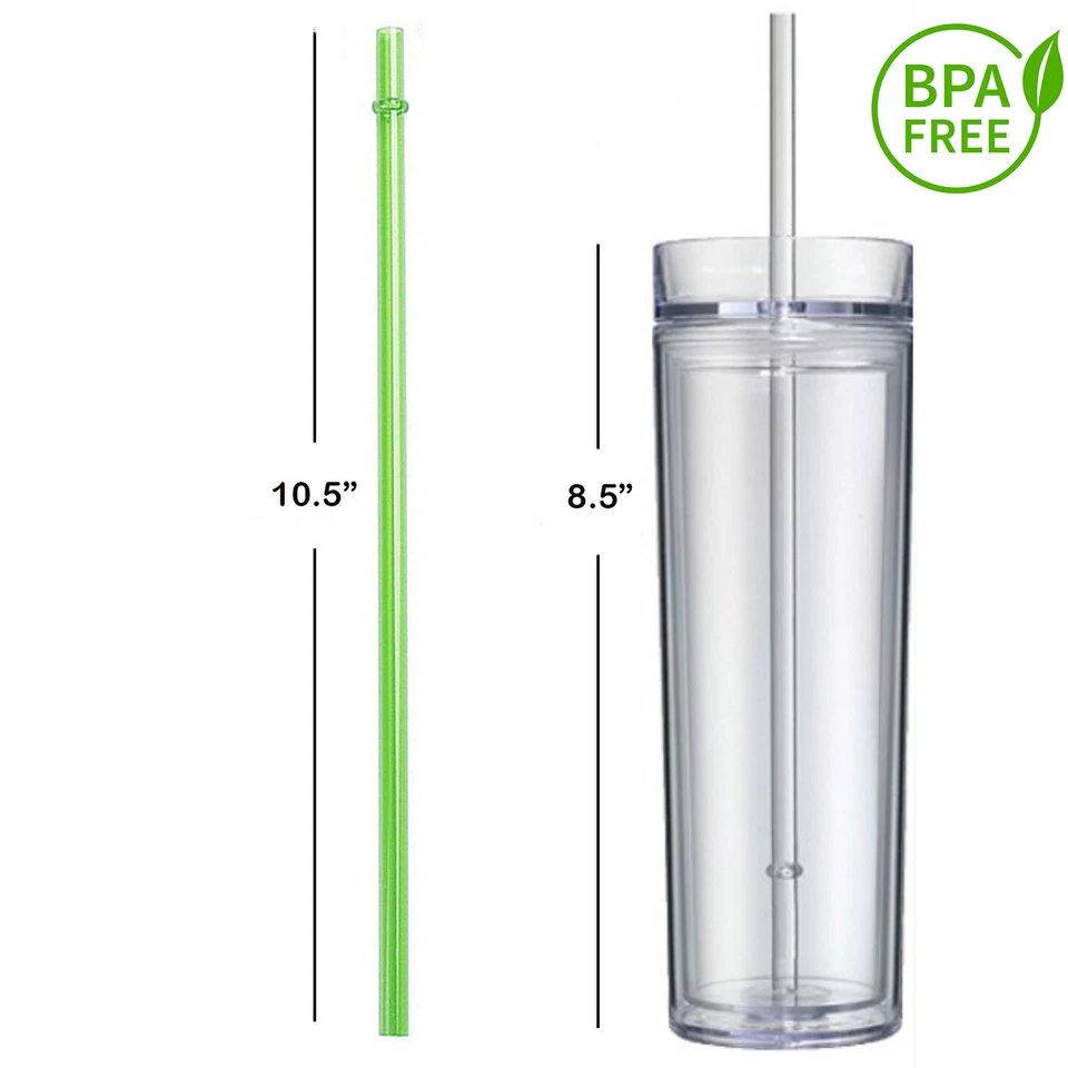 Vasos ajustados One Tall, vasos acrílicos de 16 onzas con pajita Foto 4 de 4