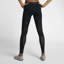 NikeLab Essentials Training Tights AA0084-010 Triple Blackout Mesh Lab Sz Small