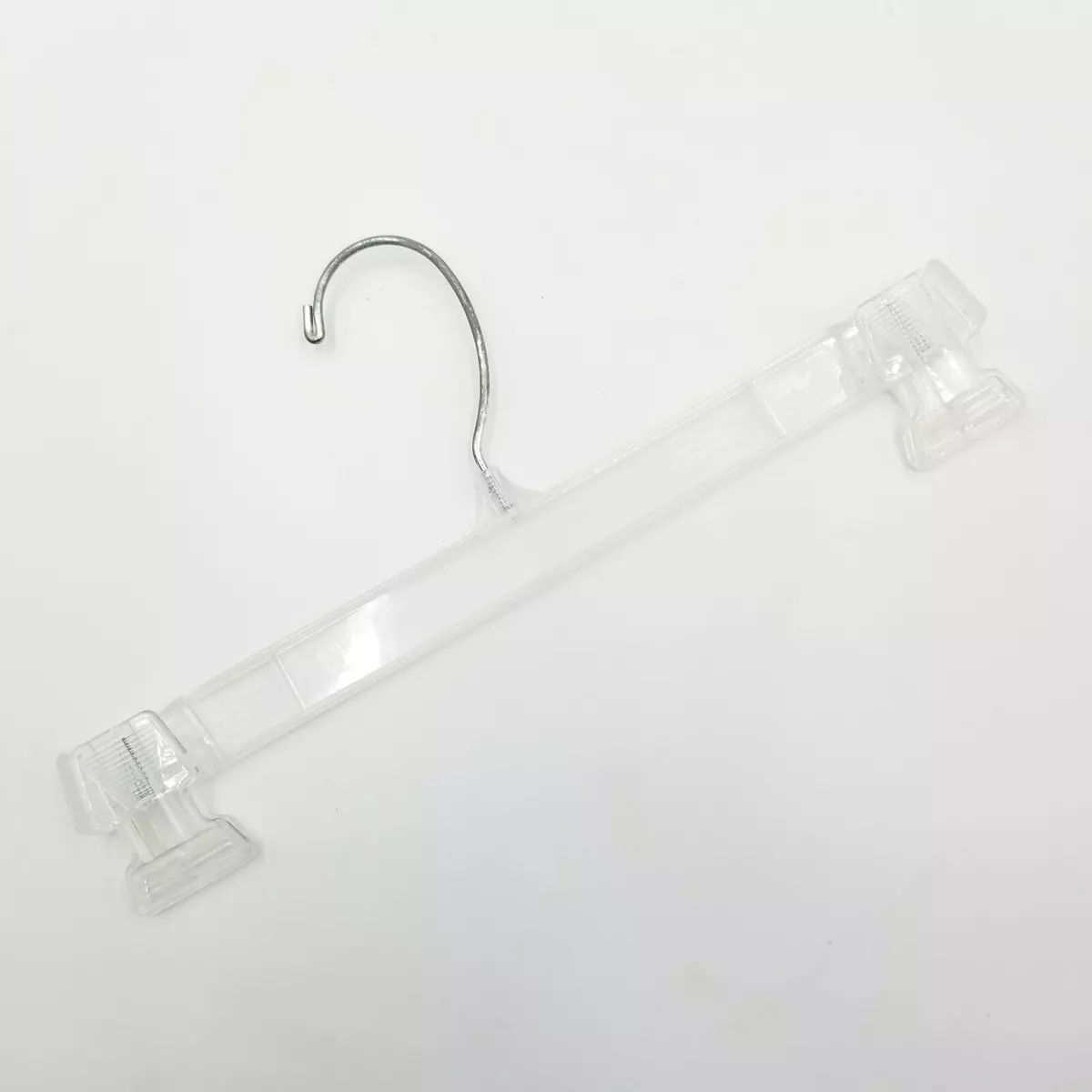 White Plastic Snap Grip Pant/Skirt Hanger - Plastic Hangers