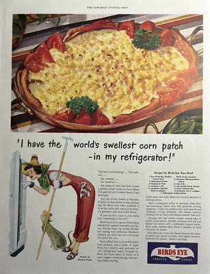 1956 Bird Eye Frosted Foods Recipe Corn Broil General Foods Vintage Print Ad