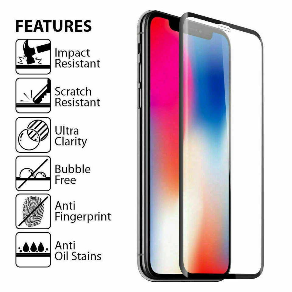 100 x Vidrio templado para Apple iPhone 6S/7/8 Plus X XS 12 13 14 15 16 17 Pro Max Foto 4 de 4