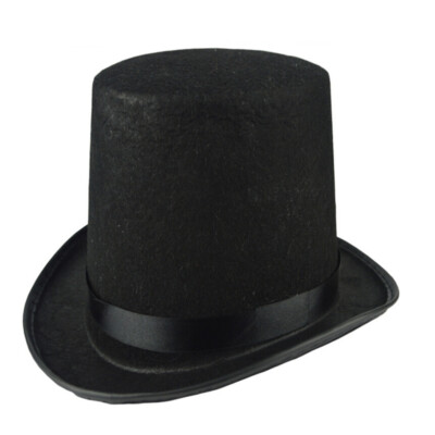 1PC black hat Black Derby Hat Felt Hat Roaring 20s Costumes for Men Classic