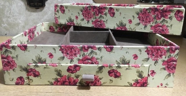 Laura Ashley Dresser Drawer Tray Organizer Valet Pink Rose Floral