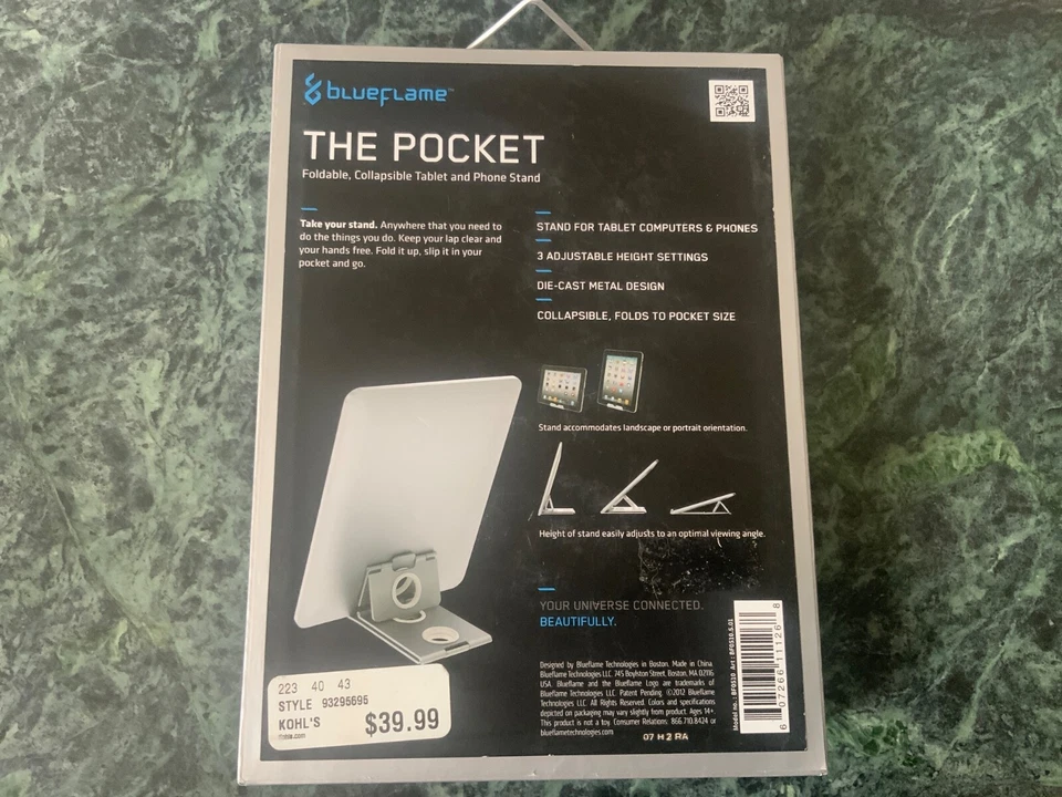 Blueflame The Pocket Folding Ipad Tablet Phone Stand 3 Positions Metal New - Image 2 of 3
