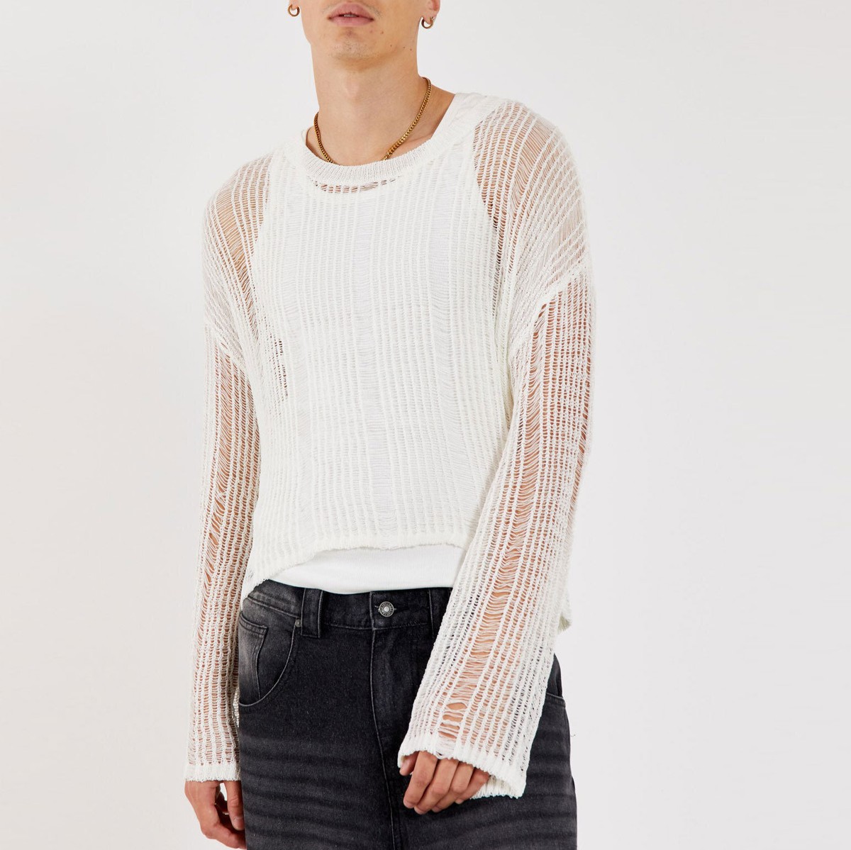 jaded london lose mesh Knit メッシュニット ホワイト jaded london lose mesh Knit メッシュニット ホワイト