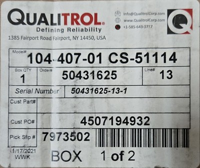 Qualitrol Liquid Temperature Gauge 104.407 01 CS 51114