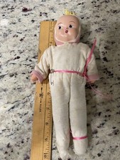 Vintage Celluloid Face Doll Cloth Body 10 Inch-Probably Not Haunted