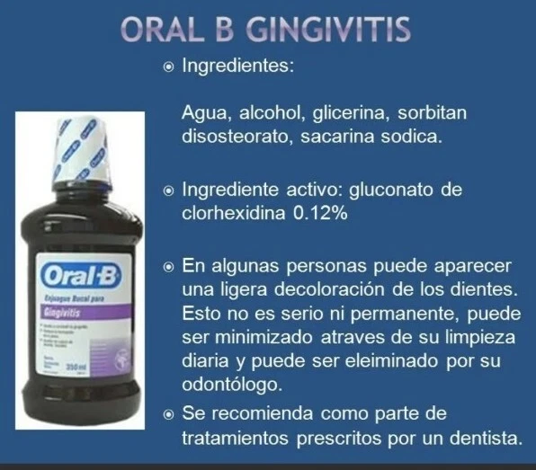 ENJUAGUE BUCAL ORAL-B CLEAN MOUTH WASH GINGIVITIS COMBAT MENTA MINT 350ML Oral❤️ - Image 2 of 4