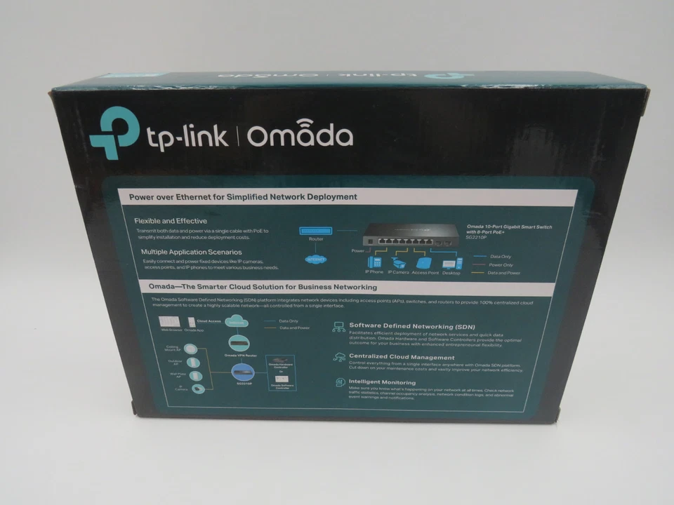 TP-Link JetStream 10 Port Gigabit POE+ Smart Switch TL-SG2210P Ver 5.26 NEW - Image 3 of 4