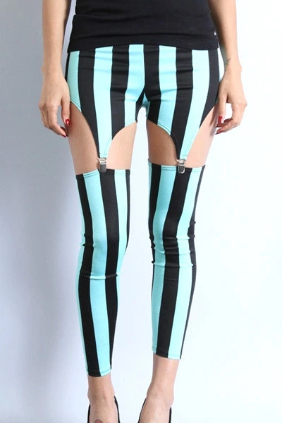 Black top garter leggings
