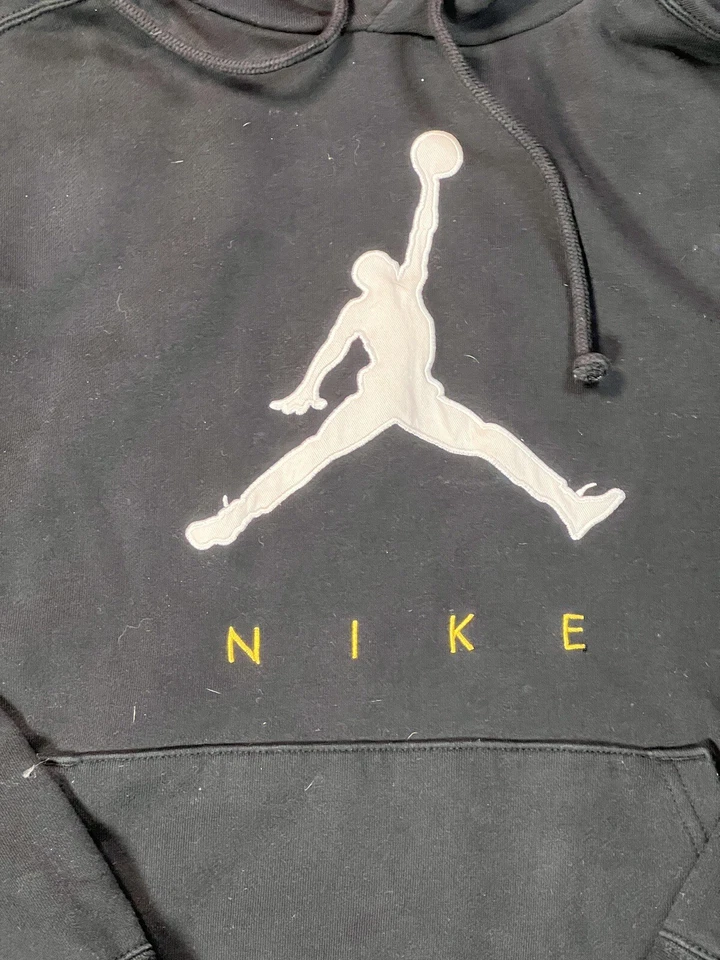 Air Jordan Mens Black Jumpman Hoodie Sweatshirt Size Large Embroidered Logo - Image 3 of 4