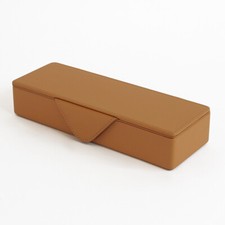 ITOYA Kids Pen Case Box Italian Leather Light Brown ITG1005