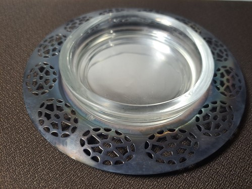 Oneida Silversmiths 3 Piece Jelly Set, Scarab Spoon, Tray, Glass Insert 05-129 - Picture 11 of 15