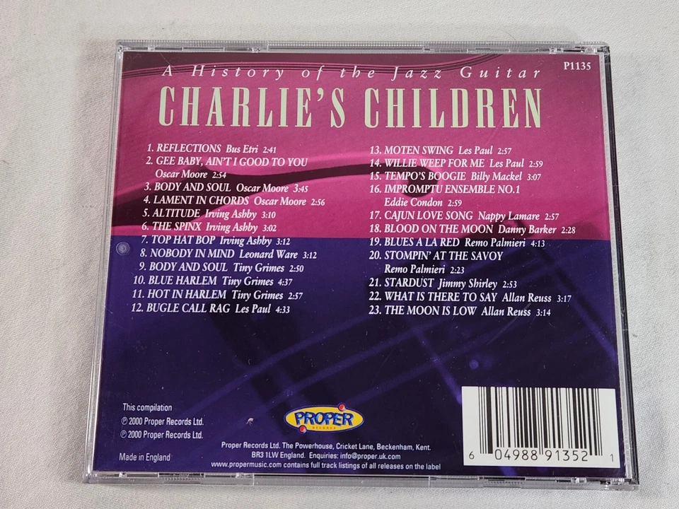 A History Of The Jazz Guitar - Charlie's Children 2000 CD Proper Disc NEAR MINT - Imagem 3 de 4
