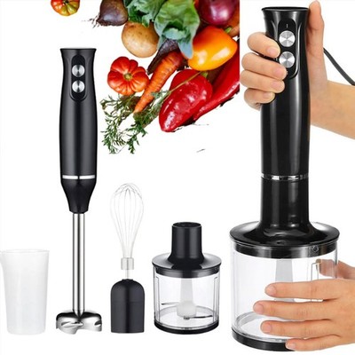 4-in-1 Edelstah Stabmixer Set Multifunktional Handmixer Pürierstab Schneebesenl