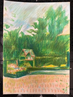 Cuno Amiet (Handmade) Drawing on antique paper Signed and stamped 8 x 11 inches
