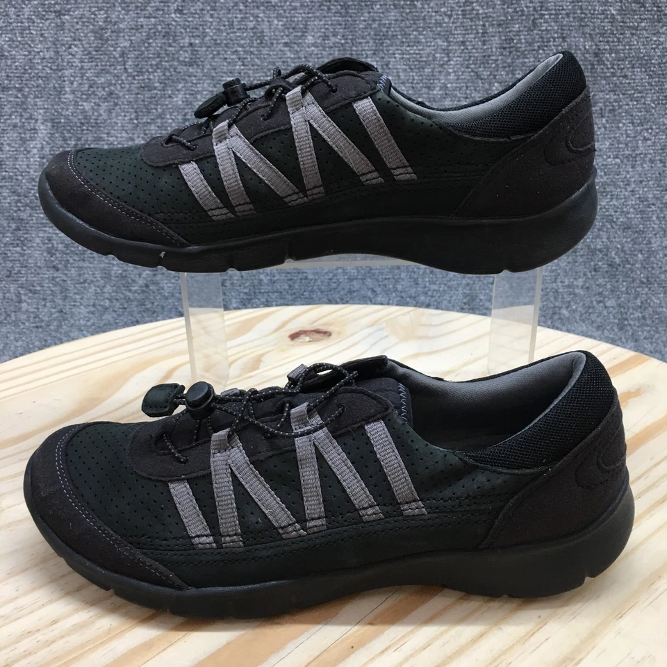 Clarks Zapatos Mujer 9 M Seto Tipi Deportivos Bajos Tenis Tela Negra Informal Planos Foto 2 de 4