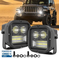 2pcs 3 Cree Led Cube Work Light Bar Flood Pods Driving Light Off Road Utv 4wd