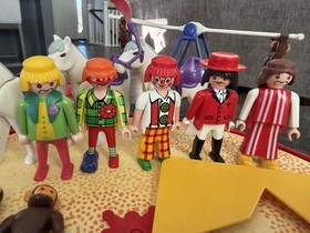 Playmobil White Circus Elephant Romani Circus Lot w/ Many Extras Turntable